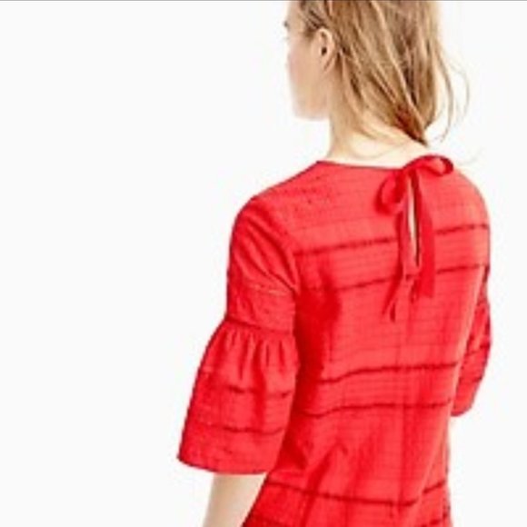 JCrew Flutter Sleeve Shift Dress in Eyelet - 8 - Picture 8 of 8